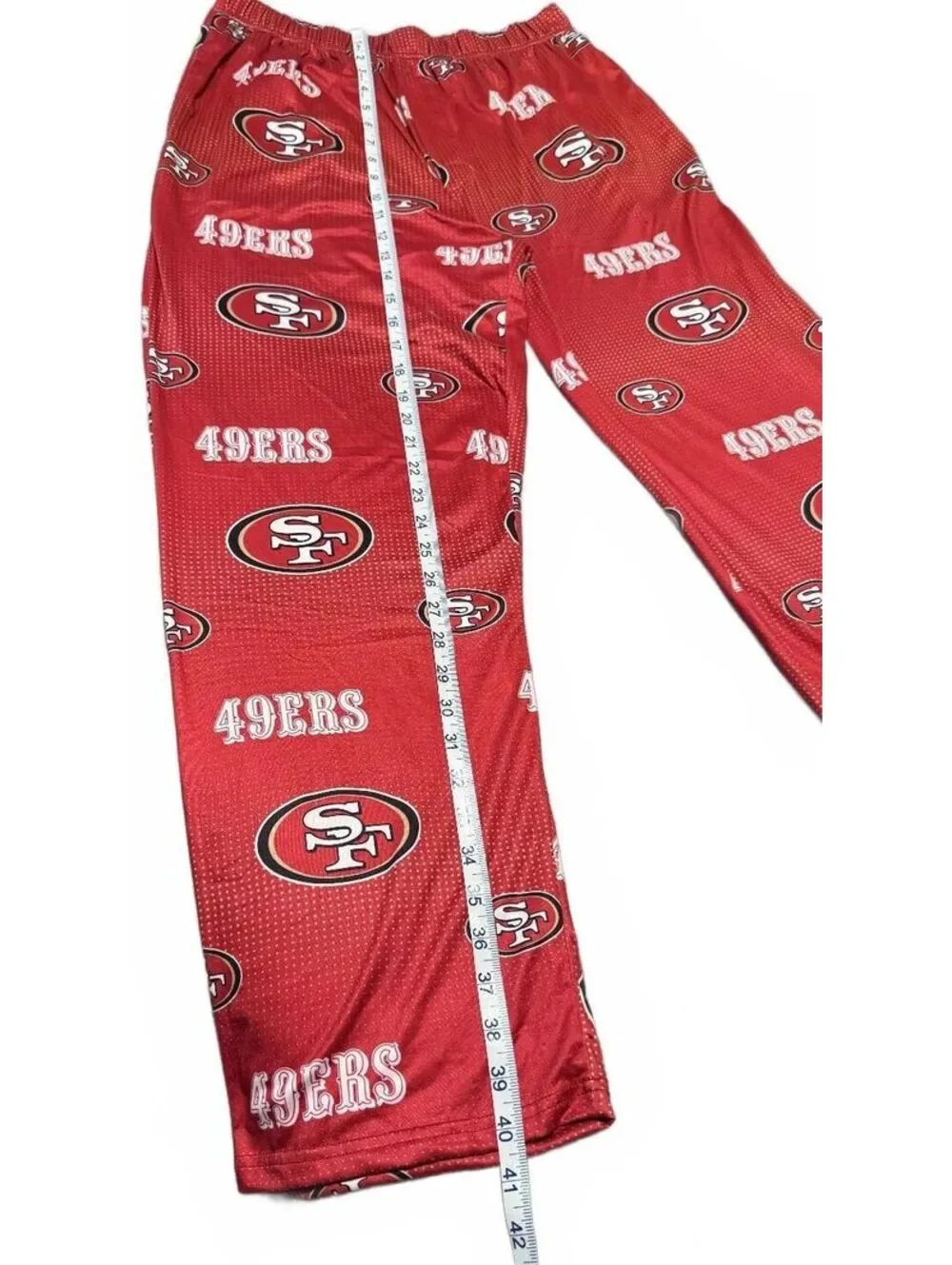San Francisco 49ers NFL Stretch Unisex Red Logo Sleepwear Pajama Bottoms Med